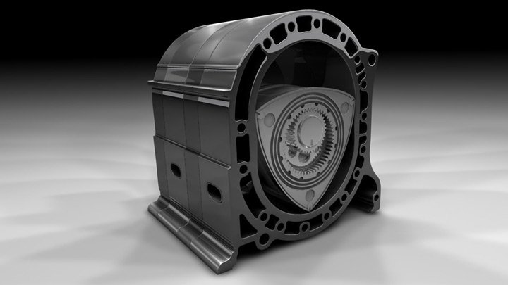 Rotary Engine 3D animation render