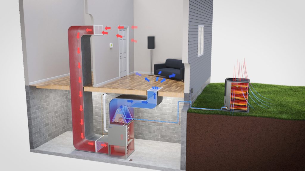 Air conditioning 3D animation render